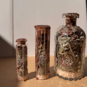 3 spelljars d'ancrage 1 petite 1 moyenne 1 grosse sur du bois
