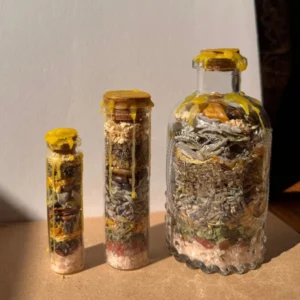 3 grosses spelljars 1 petite 1 moyenne 1 grande gestion des emotions sur du bois